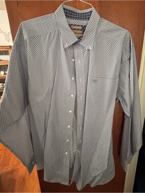 Ariat Men's Light Blue Geometric Button-Down Shirt